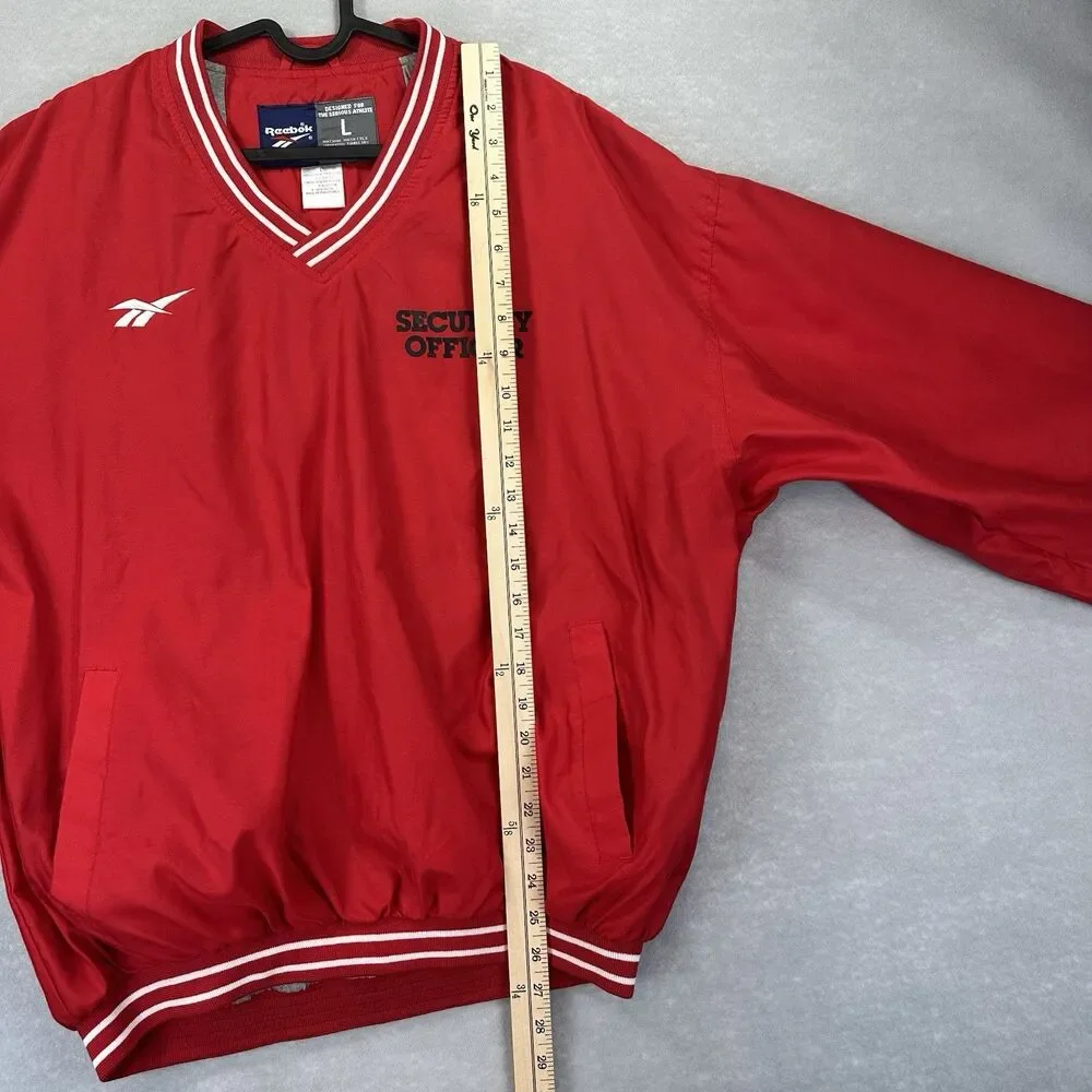 Reebok Men’s Large Vintage Pullover Windbreaker Double Sided‎ Security Jacket